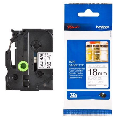 Lipni juostelė Brother TZE-N241 18mm. (Balta nelaminuota) OEM