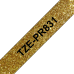 Lipni juostelė Brother TZE-PR831 12mm. (Auksinė / Juoda) OEM