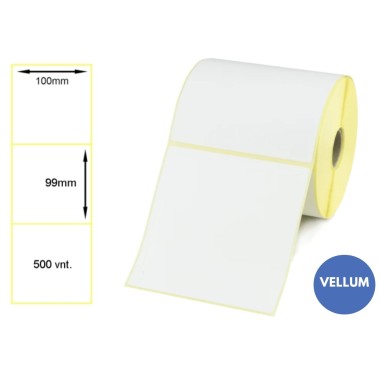 Lipnios etiketės 100x99mm (500 vnt.) – Vellum