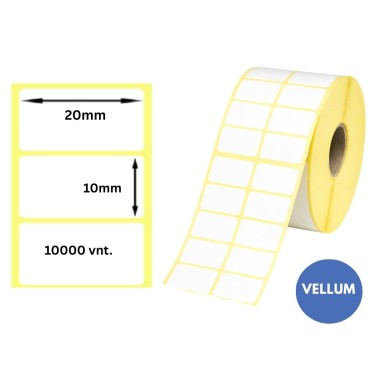 Lipnios etiketės 20x10mm (10000 vnt.) – Vellum