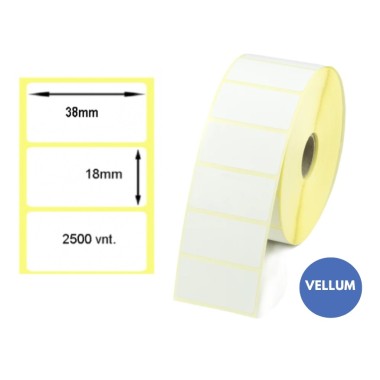 Lipnios etiketės 38x18mm (2500 vnt.) – Vellum