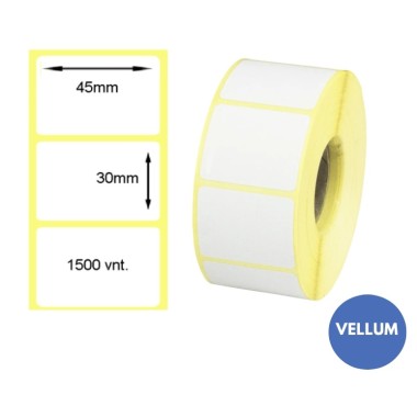 Lipnios etiketės 45x30mm (1500 vnt.) – Vellum