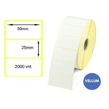 Lipnios etiketės 50x25mm (2000 vnt.) – Vellum