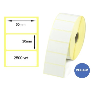 Lipnios etiketės 50x20mm. 2500 vnt (Vellum)
