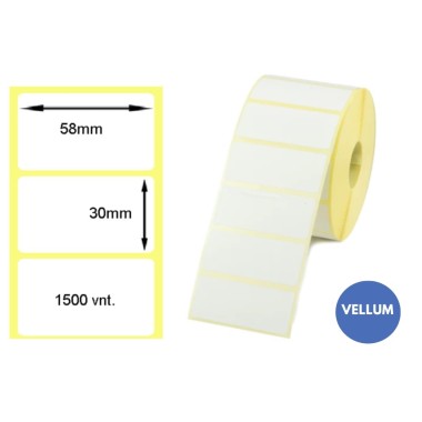 Lipnios etiketės 58x30mm (1500 vnt.) – Vellum