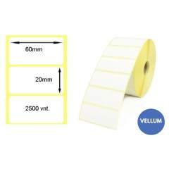 Lipnios etiketės 60x20mm (2500 vnt.) – Vellum