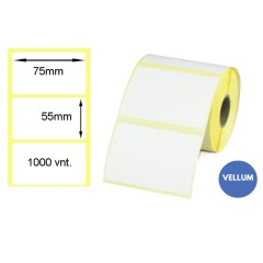 Lipnios etiketės 75x55mm (1000 vnt.) – Vellum, balta
