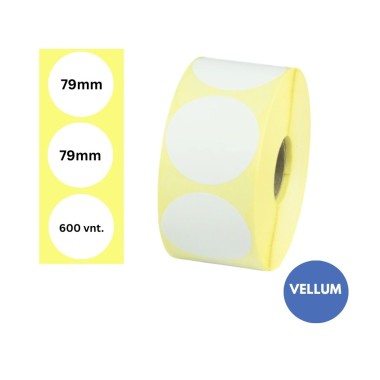 Lipnios etiketės Ø 79mm (600 vnt.) – Vellum, apvalios