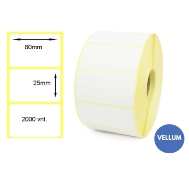 Lipnios etiketės 80x25mm (2000 vnt.) – Vellum