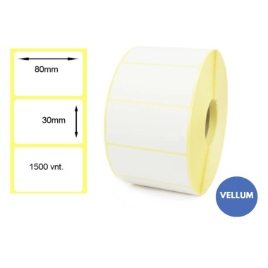 Lipnios etiketės 80x30mm (1500 vnt.) – Vellum