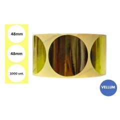 Lipnios etiketės Ø 48mm (1000 vnt.) – Vellum, metalizuotas auksas