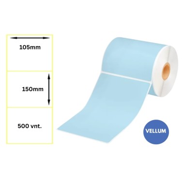 Lipnios etiketės 105x150mm (500 vnt.) – Vellum, melsva