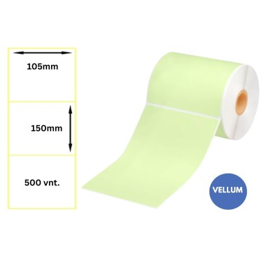 Lipnios etiketės 105x150mm (500 vnt.) – Vellum, žalia