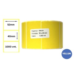 Lipnios etiketės 52x40mm (1000 vnt.) – Vellum, geltona