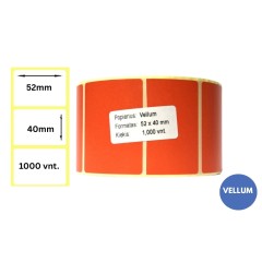 Lipnios etiketės 52x40mm (1000 vnt.) – Vellum, raudona