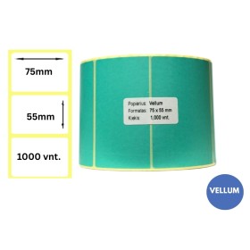 Lipnios etiketės 75x55mm (1000 vnt.) – Vellum, mėtinė žalia