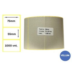 Lipnios etiketės 75x55mm (1000 vnt.) – Vellum, pilka