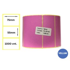 Lipnios etiketės 75x55mm (1000 vnt.) – Vellum, rožinė