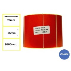 Lipnios etiketės 75x55mm (1000 vnt.) – Vellum, raudona