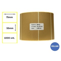 Lipnios etiketės 75x55mm (1000 vnt.) – Vellum, ruda