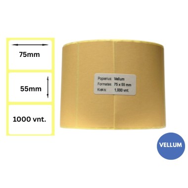 Lipnios etiketės 75x55mm (1000 vnt.) – Vellum, smėlio