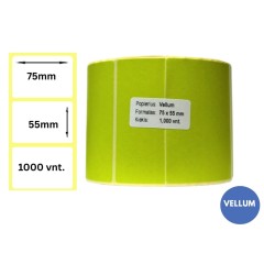 Lipnios etiketės 75x55mm (1000 vnt.) – Vellum, šviesiai žalia