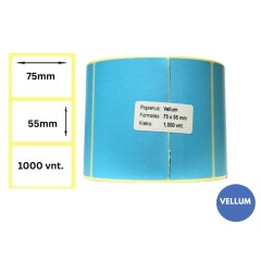 Lipnios etiketės 75x55mm (1000 vnt.) – Vellum, šviesiai mėlyna