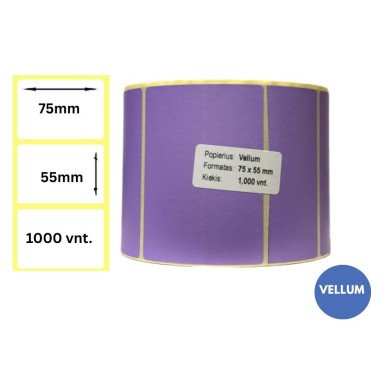 Lipnios etiketės 75x55mm (1000 vnt.) – Vellum, violetinė