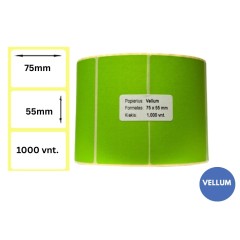 Lipnios etiketės 75x55mm (1000 vnt.) – Vellum, žalia