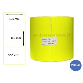 Lipnios etiketės 105x150mm (500 vnt.) – Vellum, fluorescencinė geltona