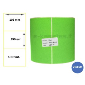 Lipnios etiketės 105x150mm (500 vnt.) – Vellum, fluorescencinė žalia