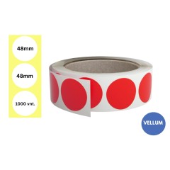 Lipnios etiketės Ø 48mm (1000 vnt.) – Vellum, fluorescencinė raudona