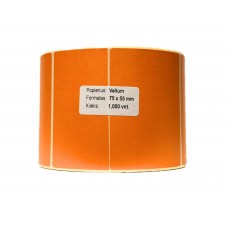 Lipnios etiketės 75x55mm. 1000 vnt (Vellum) Oranžinė
