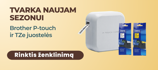 Tvarka naujam sezonui – Brother P-touch ir TZe juostelės