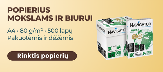 Popierius mokslams ir biurui – A4 popierius pakuotėmis ir dėžėmis