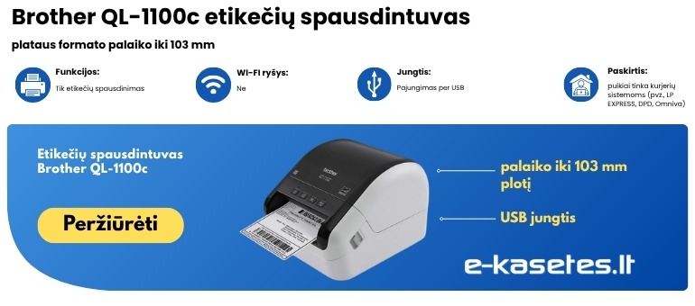 Brother QL-1100c plataus formato etikečių spausdintuvas